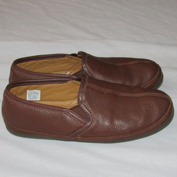 L.L. Bean Elkhide Leather Slip On Loafers Shoes 272346 Men\'s Size 12 Brown main image 4